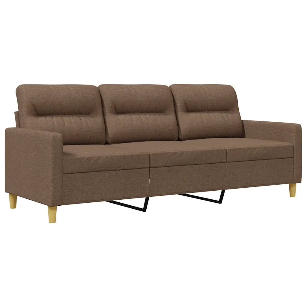 Divano a 3 Posti Marrone 180 cm in Tessuto 359246