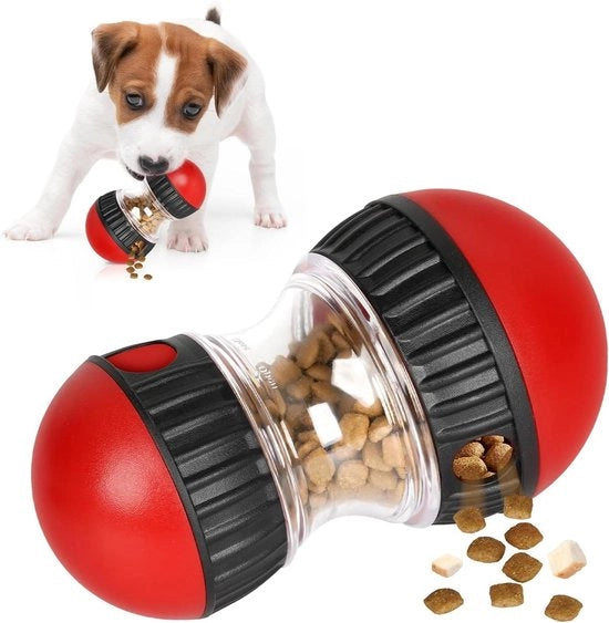 Giocattolo interattivo per cani per migliorare l'intelligenza - Giocattolo rotante per cani indelebile con dispensatore di cibo regolabile - Puzzola automatica e alimentatore lento per animali da compagnia divertente