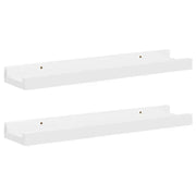 2 pz Mensole da Parete | Scaffali a Parete | Ripiano a parete Bianco Lucido 40x9x3 cm