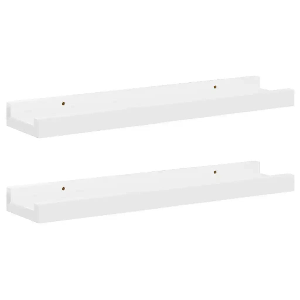 2 pz Mensole da Parete | Scaffali a Parete | Ripiano a parete Bianco Lucido 40x9x3 cm