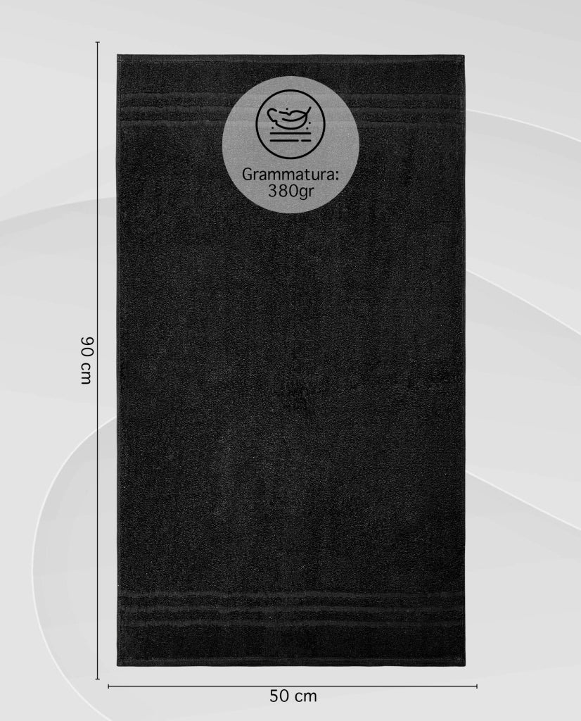 Set 30 Teli 50x90Cm Asciugamani Neri Professionali Parrucchiera Salviette Telo Nero Con Tintura Indanthrene 380Gr