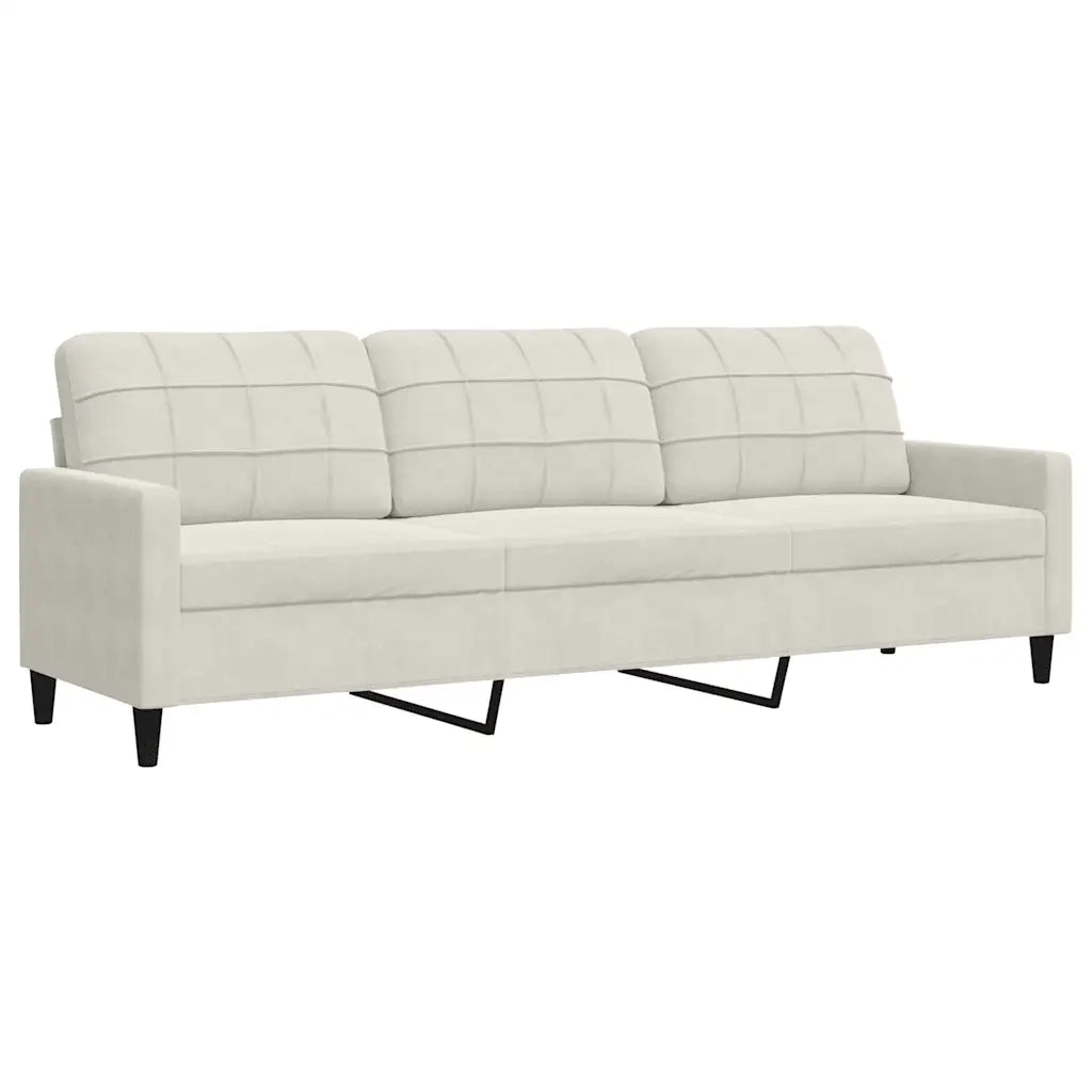 Set di Divani 2 pz con Cuscini e Rinforzi Crema in Velluto 3278499