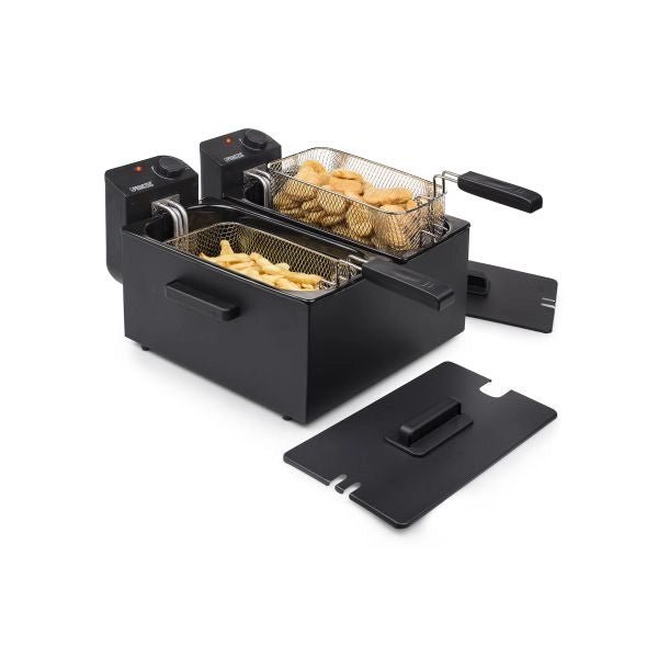 Friggitrice nera doppia 2x3lt inox 3600w - 01.183028.01.001