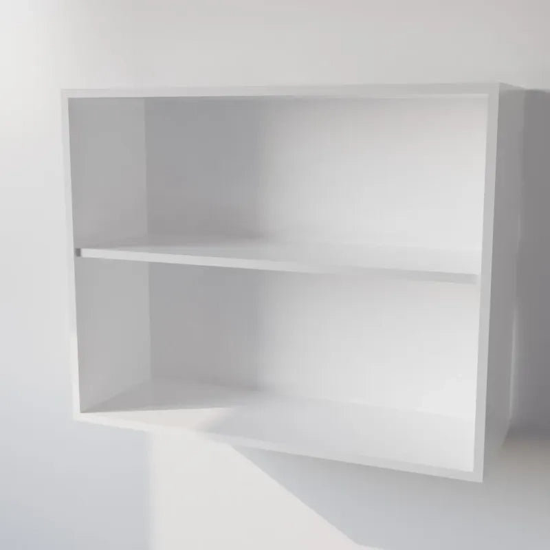 Pensile Cucina  in Legno Nobilitato Bianco, Mobile Alto con 2 Ante, Pensile Componibile Moderno Made in Italy (H72XL90XP33cm)