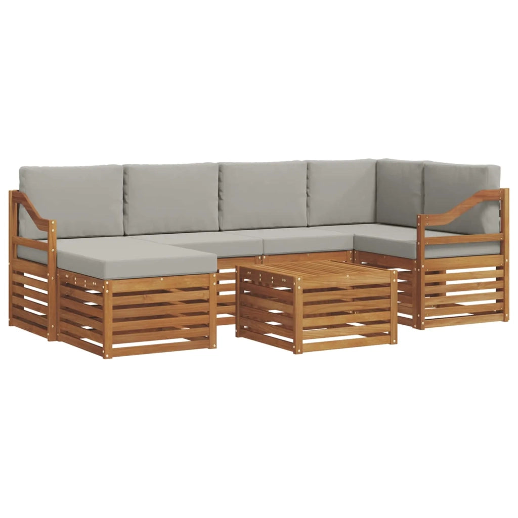 Set divano sezionale con cuscino 7 pcs Grigio Naturale e Chiaro 3375146