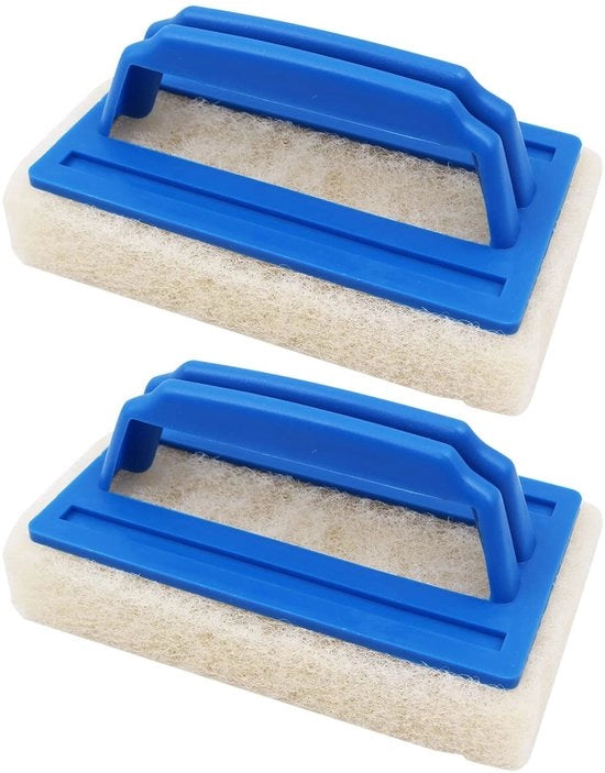 Set di spazzole per piscina - 2 pezzi - Spazzola morbida per pulizia - Maniglia ergonomico - Materiale duraturo - Dimensioni compatte 14,5 x 8,7 x 7 cm