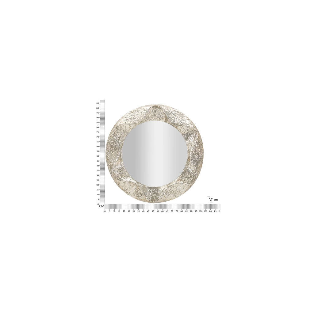 Dafateda, Specchio Cornice Effetto Materico, 104x104h cm Argento
