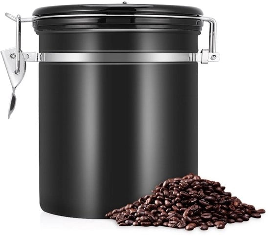 Bottiglia di Caffè in Acciaio Inossidabile - Conservazione del Caffè Efficace - 1,5 Litri - Sostenibile e Riciclabile - Ideale per Caffè in Grani e Caffè Macinato