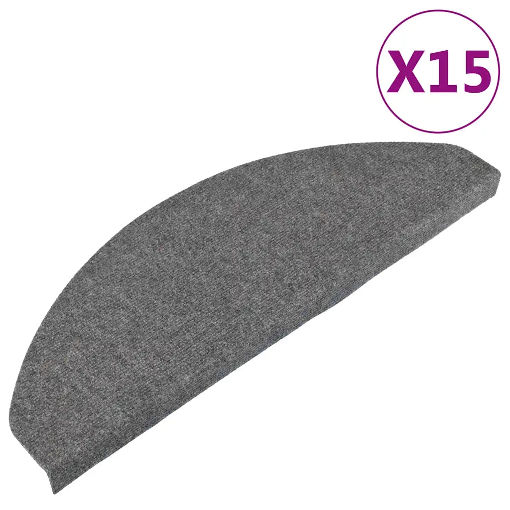 Tappetini Autoadesivi per Scale 15 pz 65x22,5x3,5 cm Grigi 136397