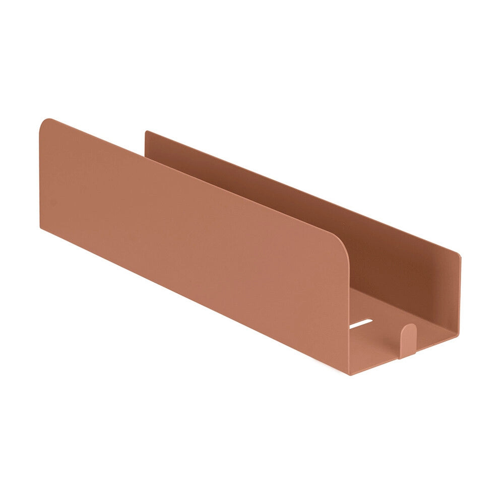 Mensola doccia 30 cm terracotta in acciaio inox senza fori Rea