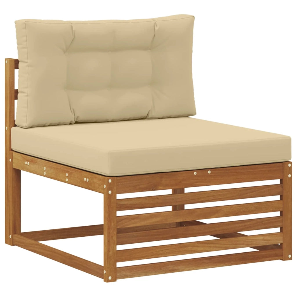 Set di divani da esterno con cuscino 6 pcs Naturale e Beige 3373018