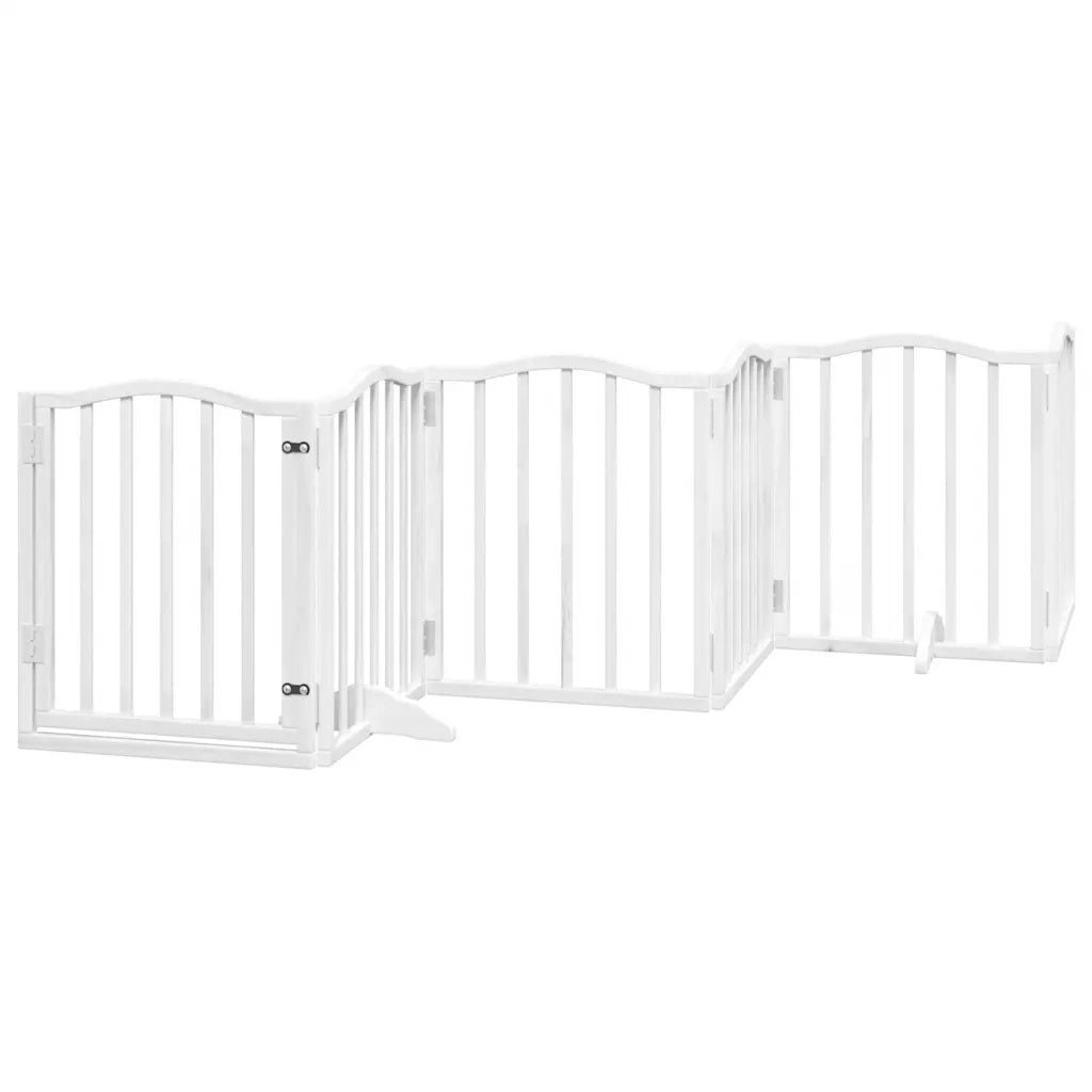 Cancello Cani Porta Pieghevole Bianco 12 Pannelli 600 cm Pioppo 3155592
