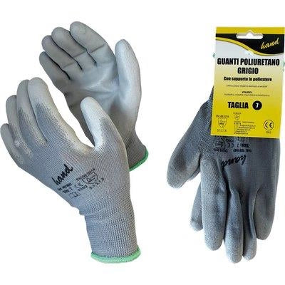 GUANTO POLIURETANO GRIGIO HAND/WORKIT - MAGLIA LEGGERA SINTETICO GRIGIO  6- 12 paia