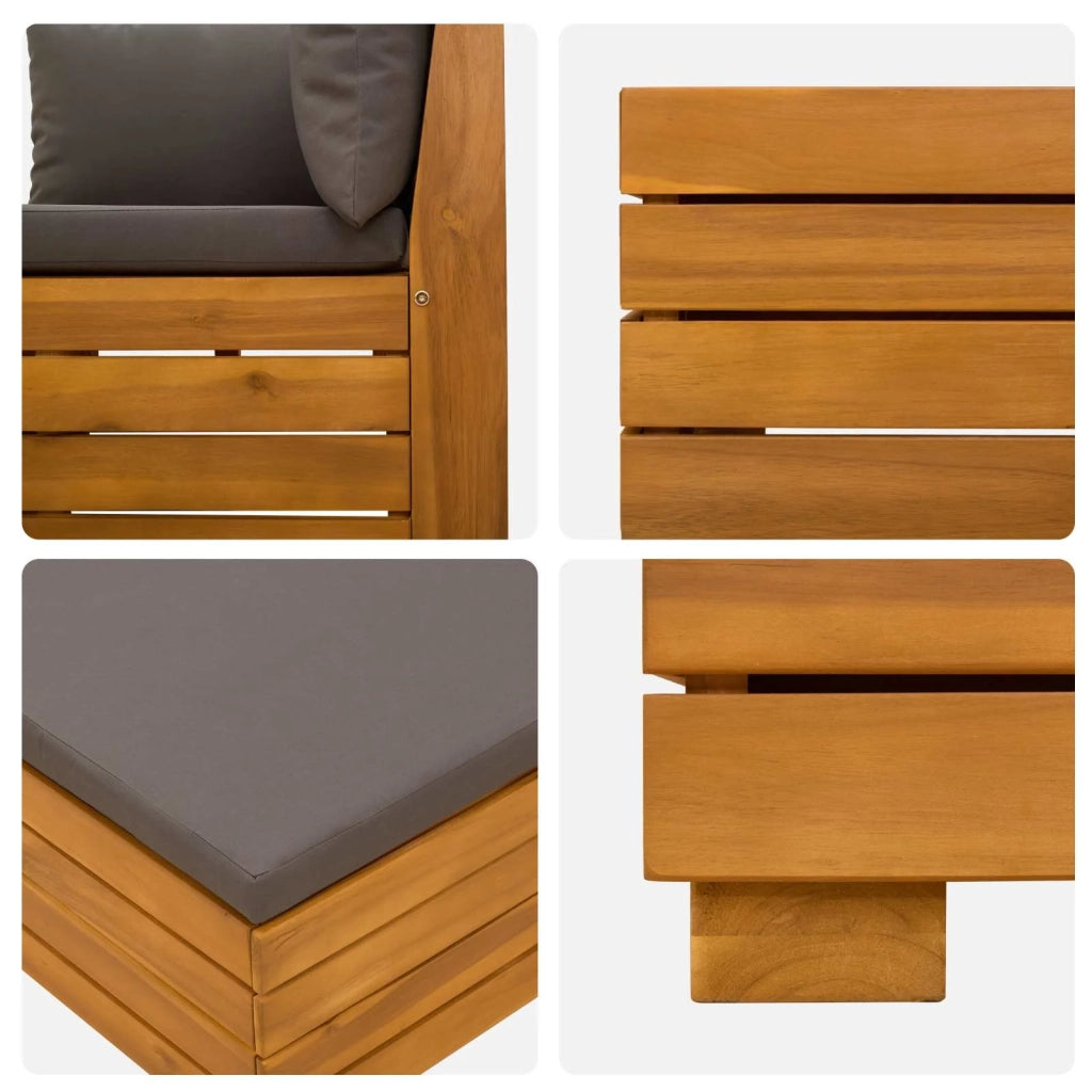 Set di divani da esterno-Sofa da giardino con cuscino 3 Pezzo Marrone 659381