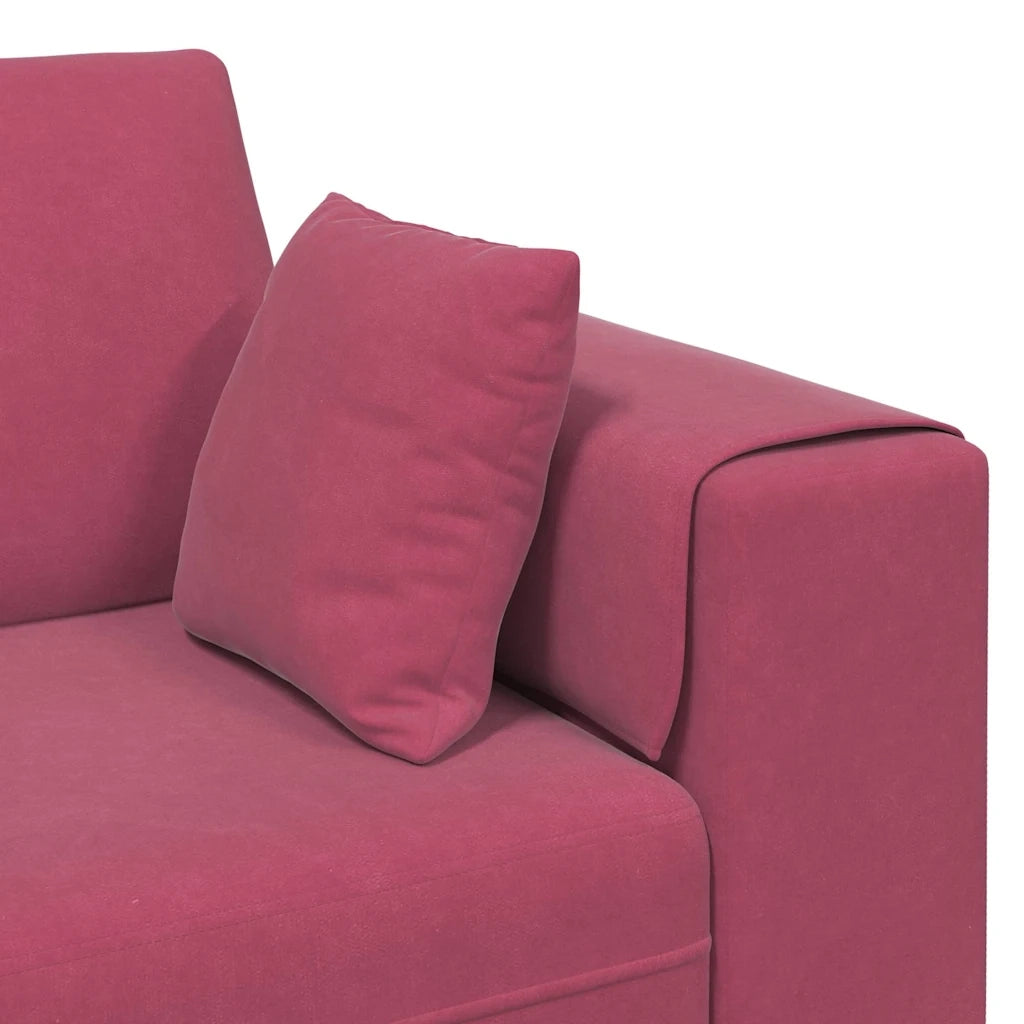 Divano Rosso Vino 250 x 77 x 76 cm Velluto 3335157