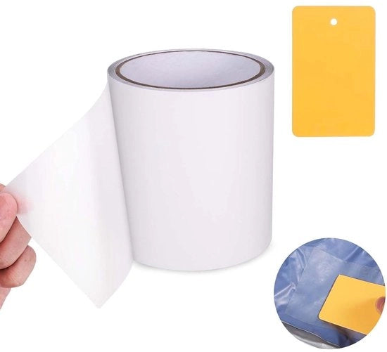 Tape di riparazione per piscine 10 cm x 25 m Patch TPU impermeabile, schiaccia e gonfia per la riparazione della piscina, tenda per il nuoto, giocattolo galleggiante.