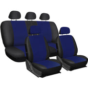 Trade Shop - Coprisedili Universali Per Auto In Cotone Bicolore Blu Scuro E Nero Copri Sedile -