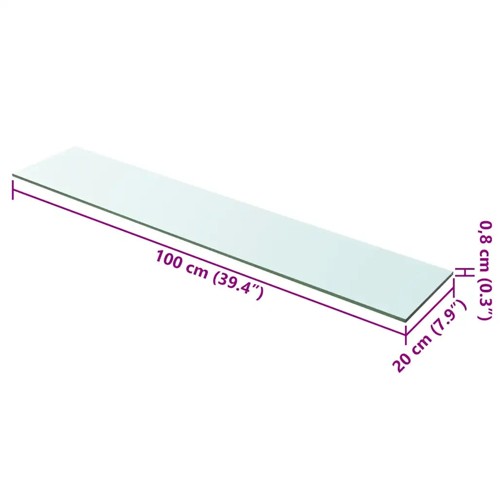Mensola | Ripiano | Scaffale in Vetro Trasparente 100x20 cm