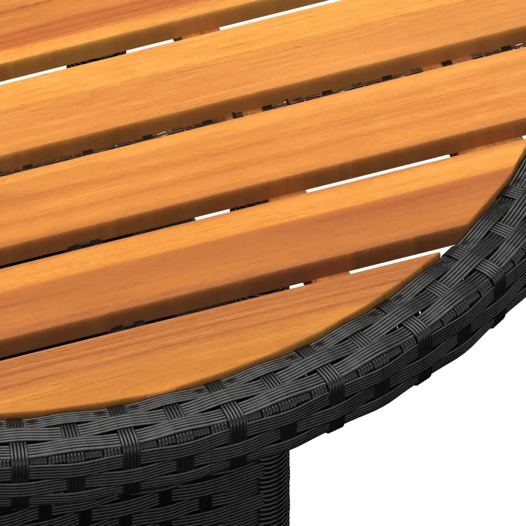 Set da Bistrot per Giardino 3 pz in Polyrattan Nero
