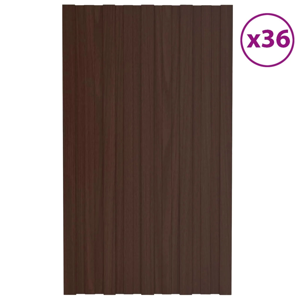 Pannello per tetto 36 pz Marrone 80 x 45 cm Acciaio zincato CFW6424079