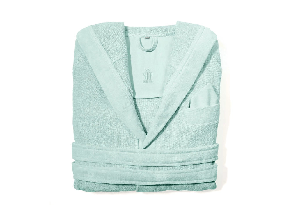 Accappatoio Con Cappuccio E Tasche In Spugna Mod. Joy Tinta Unita Menta - L-XL - Menta