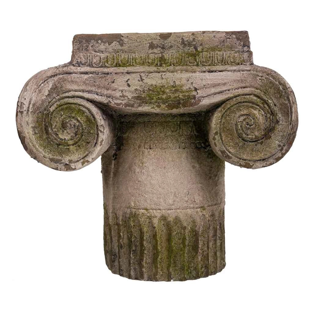 Colonna decorativa in magnesio color pietra, 26x18x23,5h cm