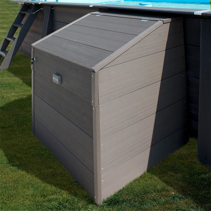 Locale Tecnico In Wpc 80 X 60 X H. 115 Cm Per Piscine Fuori Terra Altezza: 115 cm, Misure: 80 X 60 cm