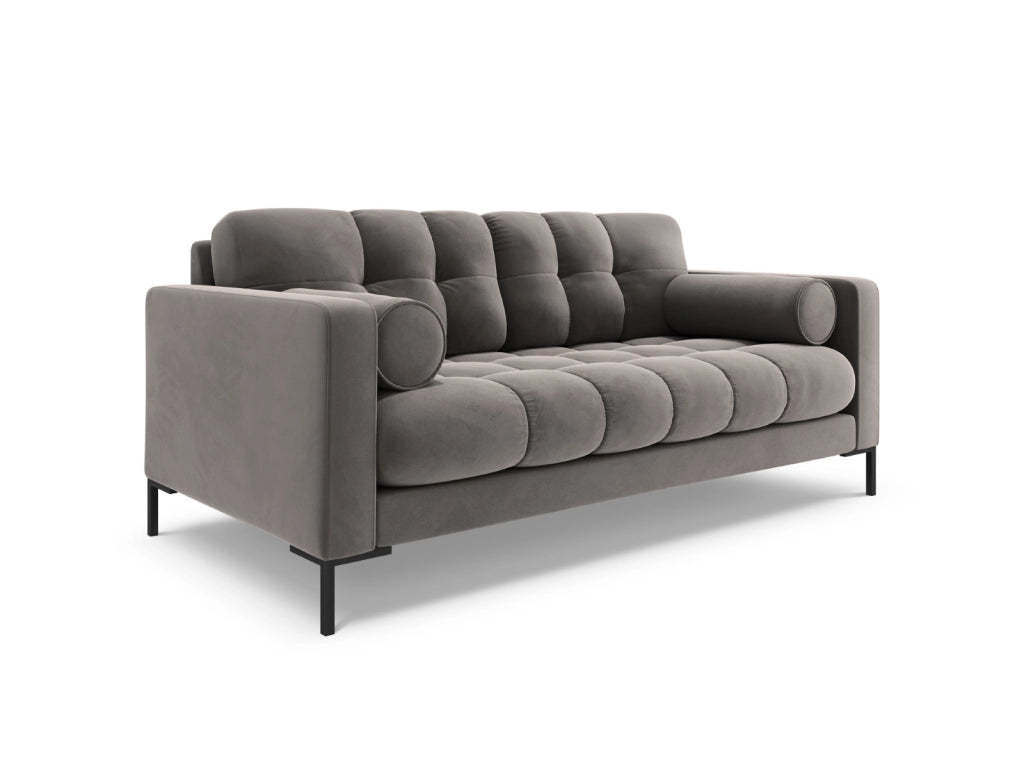 Cosmopolitan Design - Divano "Bali" 2 posti in velluto grigio chiaro 
