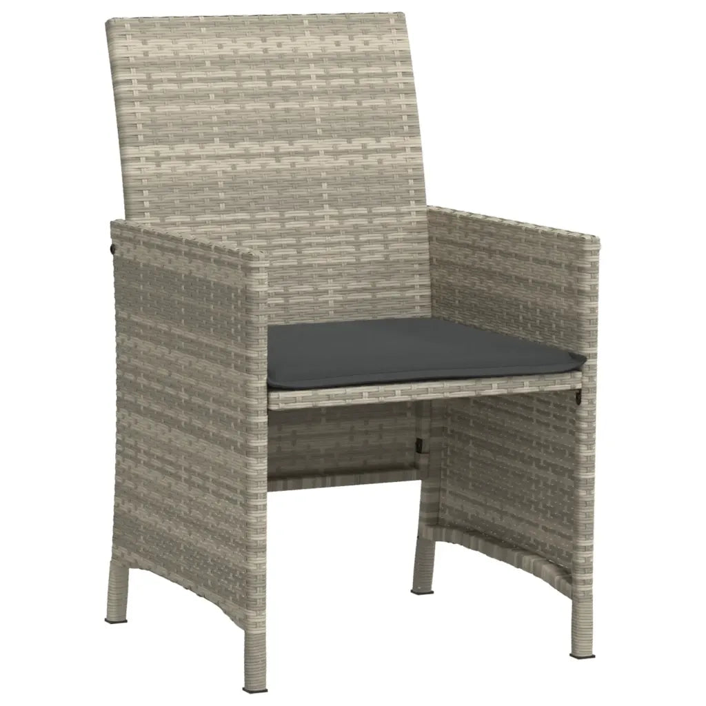 Set da Bistrò 3 pz con Cuscini Grigio Chiaro in Polyrattan 365122