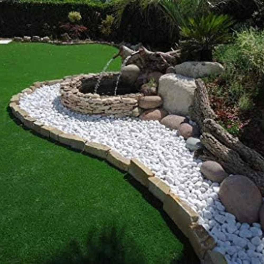 Ciottoli bianco valle d'itria pietre naturali decorativi giardini aiuole vasi *** misura 25/40, formato 25 kg, confez...