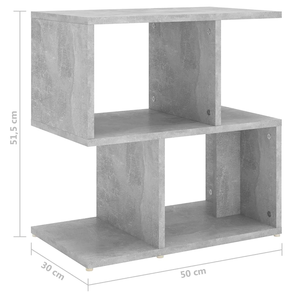 Comodino Grigio Cemento 50x30x51,5 cm in Legno Multistrato 806372