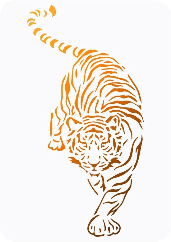Sfondi da pittura creativi - Disegni di tigre - Materiali riutilizzabili e sostenibili - 21 x 30 cm - Decorazione per parete - Adatto per bambini