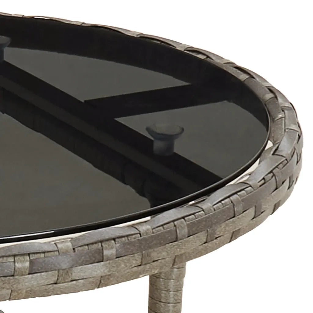Set Bistrò da Giardino 3 pz con Cuscini in Polyrattan Grigio 3187424