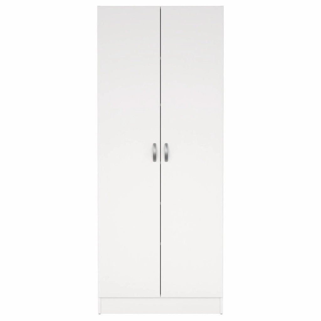 Armadio Multiuso Con 2 Ante E 5 Ripiani Regolabili Mobile Salvaspazio Design Moderno Minimal Per Camera Ingresso Corridoio 69.2 X 34.6 X 170.4 Cm Bianco