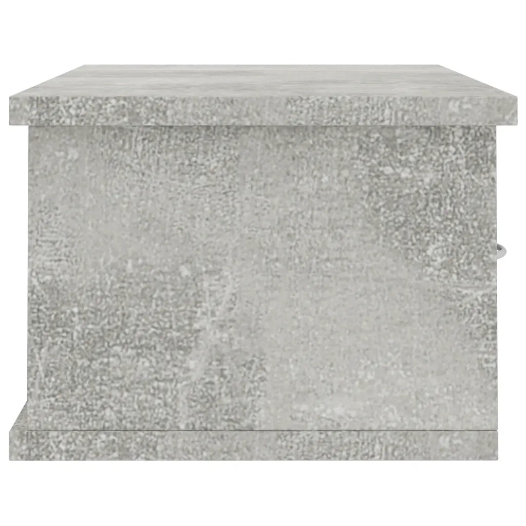 Scaffale Cassetti Parete | Mensola sospesa Grigio Cemento 60x26x18,5 Multistrato