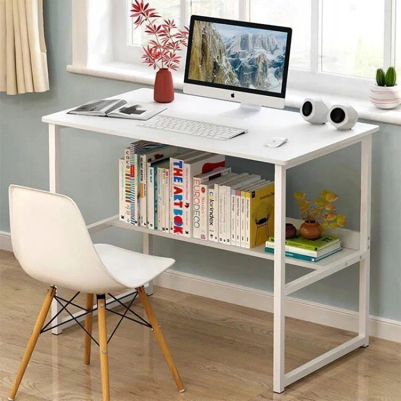 Scrivania da computer in stile loft bianca per ragazzi con ripiano, moderna, 100 cm