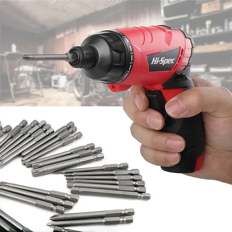 Set 50 punte extra lunghe torx stella esagonale e forma U per trapano avvitatore