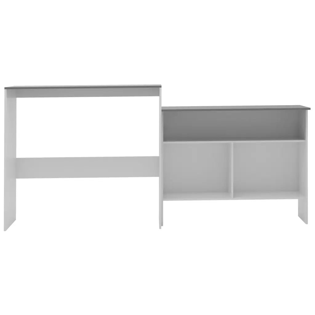 Tavolo Bar con 2 Piani d'Appoggio Bianco e Grigio 130x40x120cm 280221