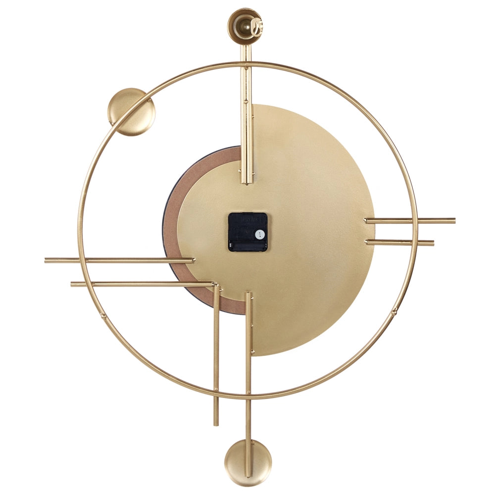 Orologio da parete in ferro oro e nero 59 x 67 cm forma rototnda camera da letto soggiorno