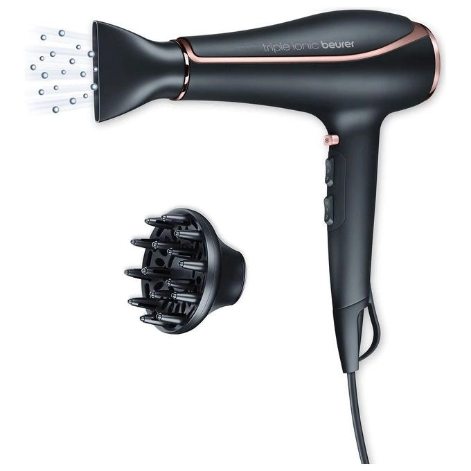 Beurer HC 80 Asciugacapelli con Funzione Triple Ionic e Motore CA Professionale