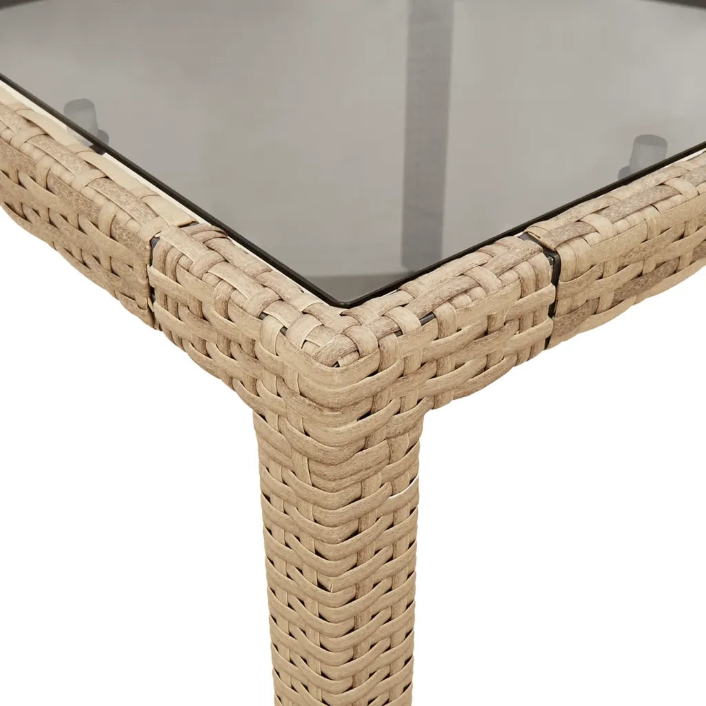 Set da Pranzo da Giardino 3 pz con Cuscini Polyrattan e Vetro 3278657