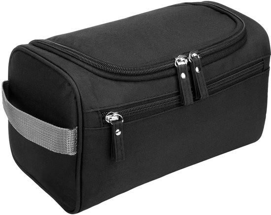 Toilettes da paravento per uomo e donna con tessuto e tasca a zip Grande toilette da viaggio Impermeabile per uomo e donna per valigie e bagaglio da viaggio Nero