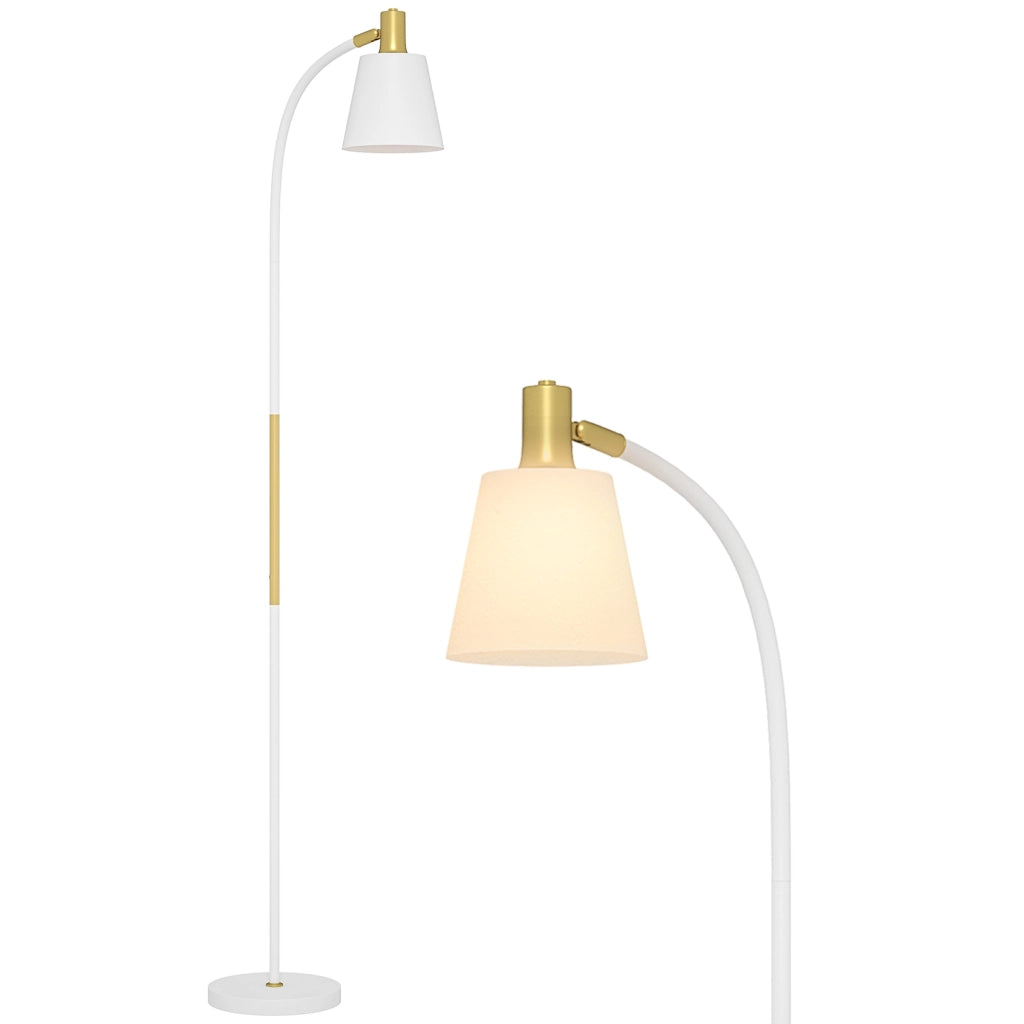 Lampada da terra ¨C zephmum ¨C regolabile in altezza 127-160 cm, interruttore, attacco E27, bianco