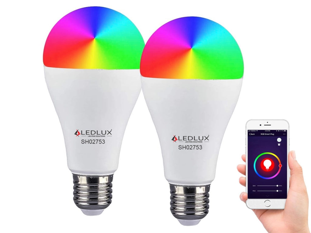 2 Pezzi Lampade LED E27 Wifi Smart A65 15W 1500lm RGB CCT APP Tuya Alexa Google Home