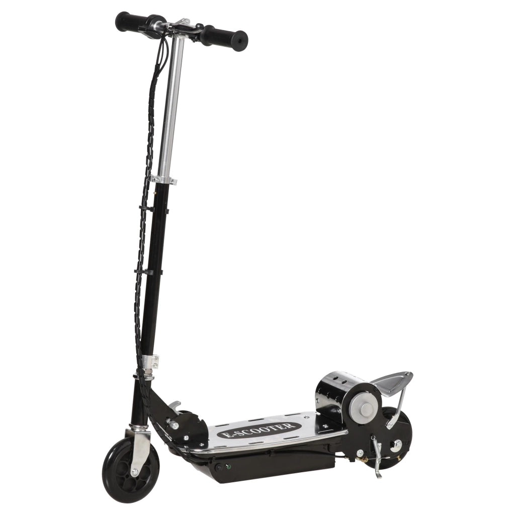 EasyComfort Monopattino Pieghevole per Bambini 7-12 Anni da 120W con Freno e Cavalletto, 75x37x98 cm, Nero