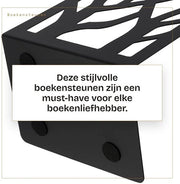 Sostegni Libri in Metallo Nero - Sostegni Libri Resistenti - Pads Antiscivolo - Disegno Decorativo a forma di Albero - Resistente all'Ossidazione - Base Stabile - Sostegni Libri