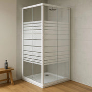 Box doccia corner due ante cristallo serigrafato temperato *** misure 66.5-69.5x66.5-69.5xh185 cm serigrafato, confez...