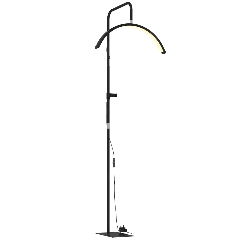 Lampada LED a mezzaluna per ciglia con supporto per telefono, anello luminoso per il trucco ruotabile a 350¡ã, luce calda con altezza regolabile.
