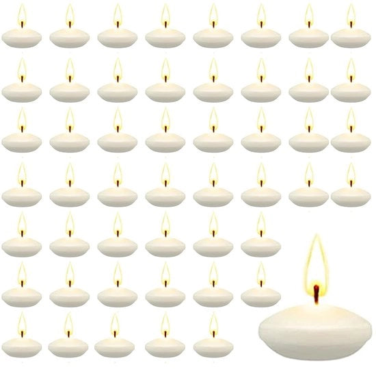 Candele galleggianti 50 pezzi - Candele acqua senza sapore - Ideali per matrimoni - Piscine - Spas - Crea atmosfera