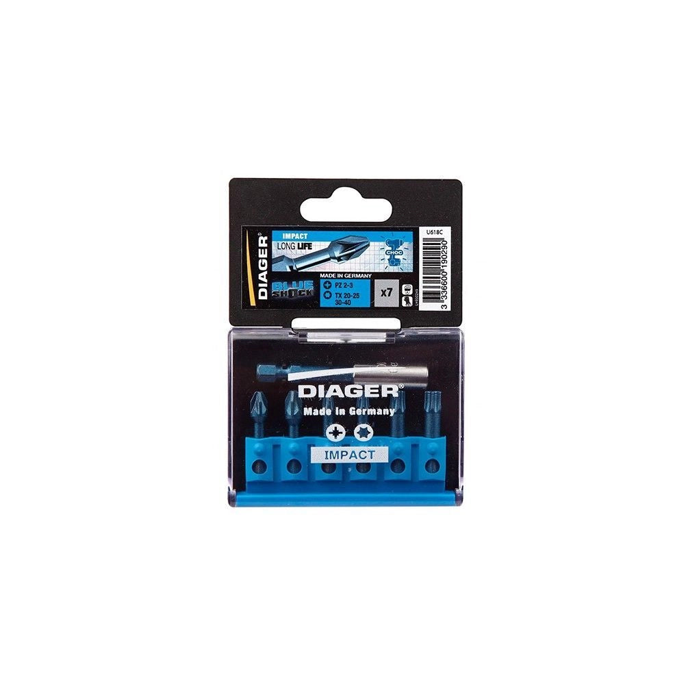 Diager Inserto per Avvitatori Pzd Torx Set 7 Pezzi